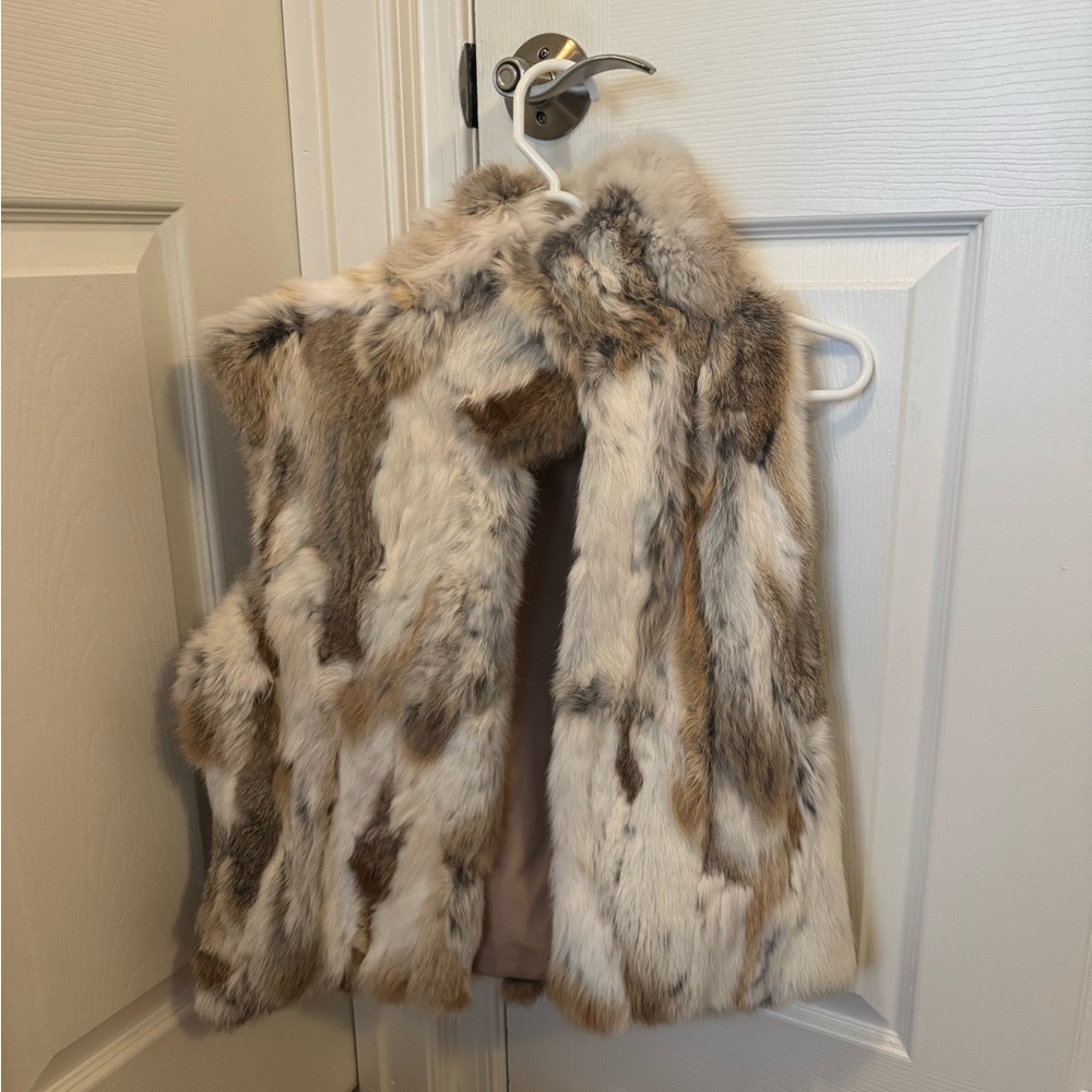 Adrienne Landau Rabbit Fur Vest in Multicolor